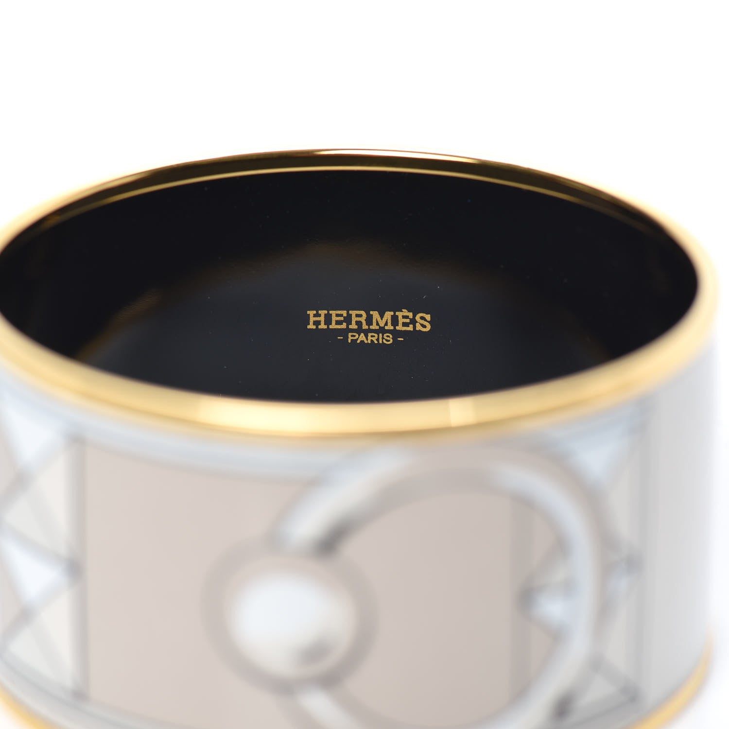 Hermes Enamel Printed Collier De Chien Extra Wide Bracelet 62 4 of 6