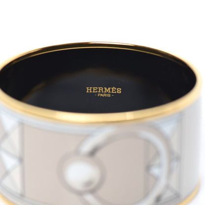 Hermes Enamel Printed Collier De Chien Extra Wide Bracelet 62 4 of 6