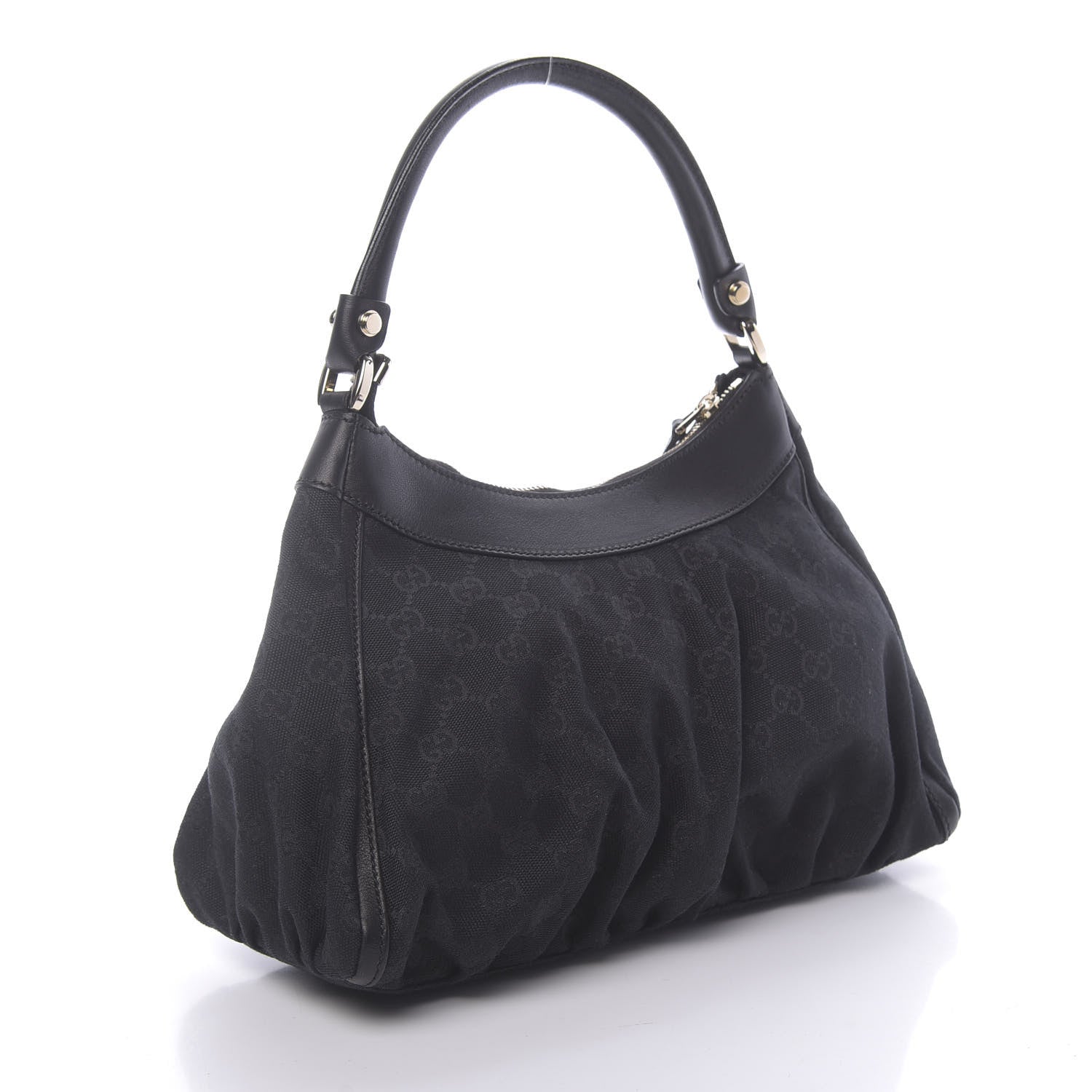 Gucci Monogram Medium D Gold Ring Hobo Black 3 of 13