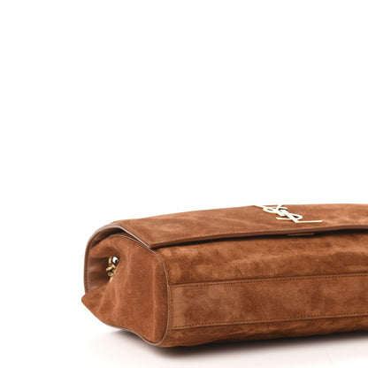Saint Laurent Smooth Calfskin Suede Medium Reversible Monogram Kate Satchel Light Ochre 7 of 16