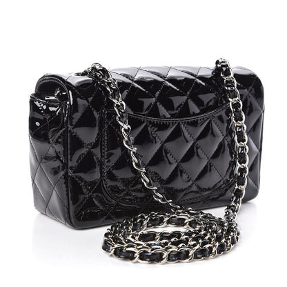 Chanel Patent Calfskin Quilted Mini Rectangular Flap Black 3 of 10