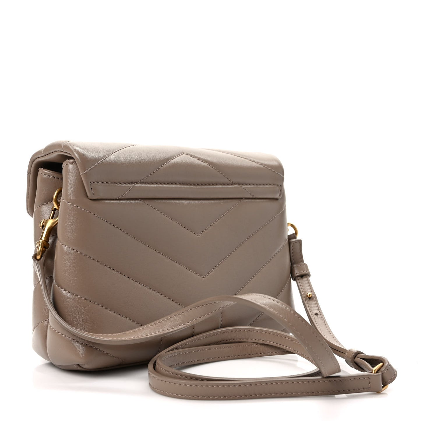 Calfskin Y Quilted Monogram Toy Loulou Crossbody Bag Dark Beige