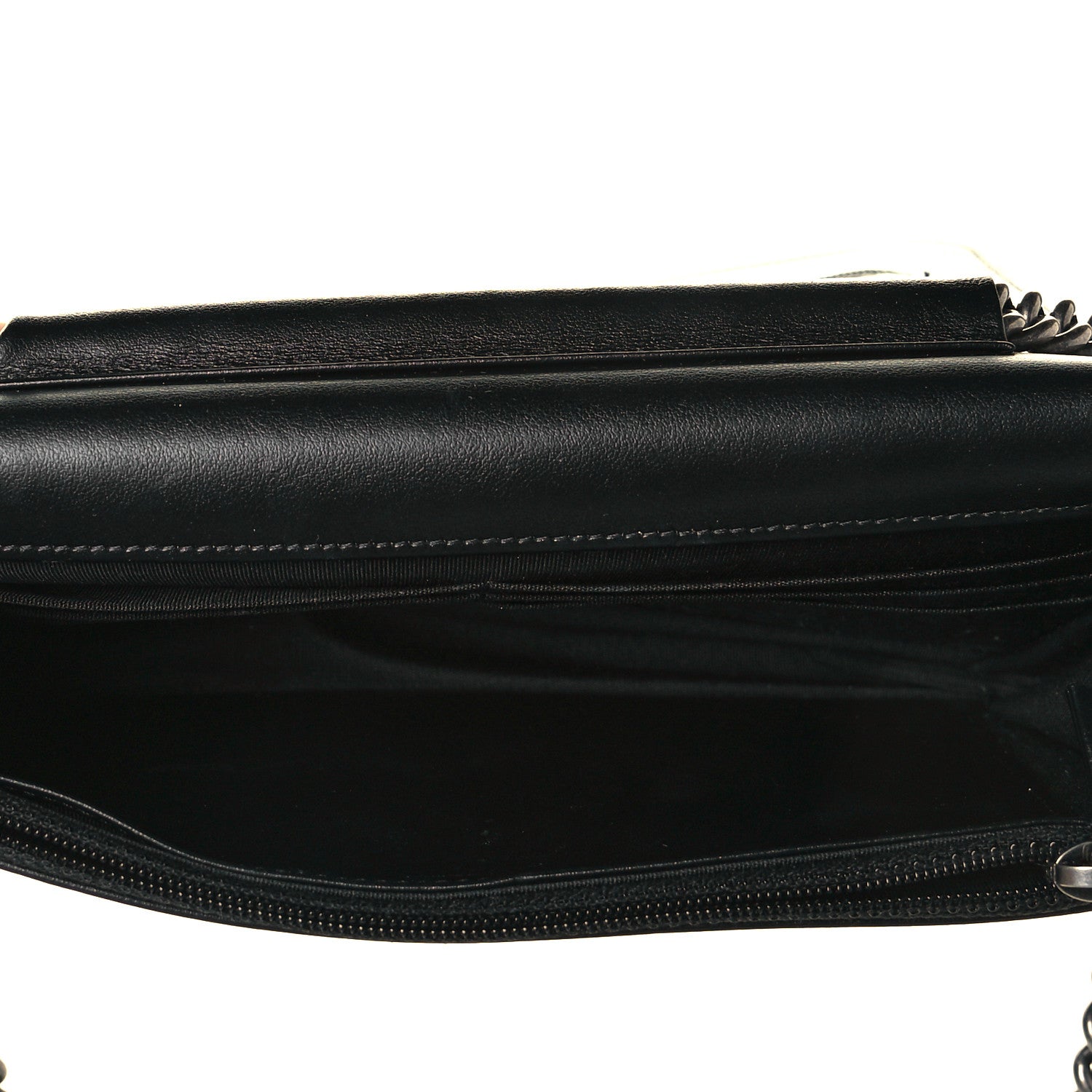 Chanel Calfskin Crystal Studded Quilted Boy Wallet On Chain WOC Black 5 of 8