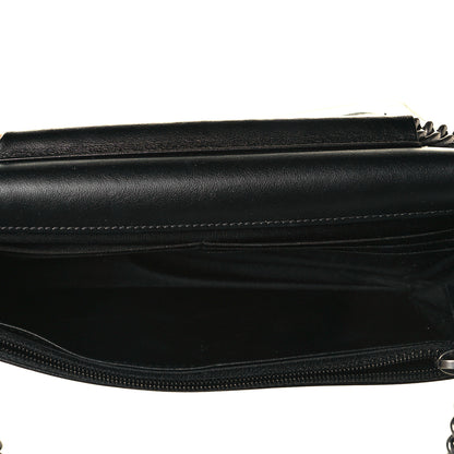 Chanel Calfskin Crystal Studded Quilted Boy Wallet On Chain WOC Black 5 of 8