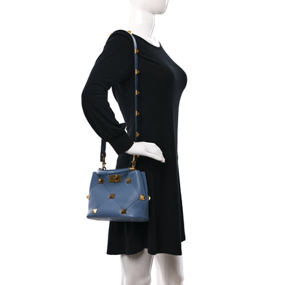 Valentino Garavani Nappa Small Roman Stud The Handle Bag Niagara 2 of 8