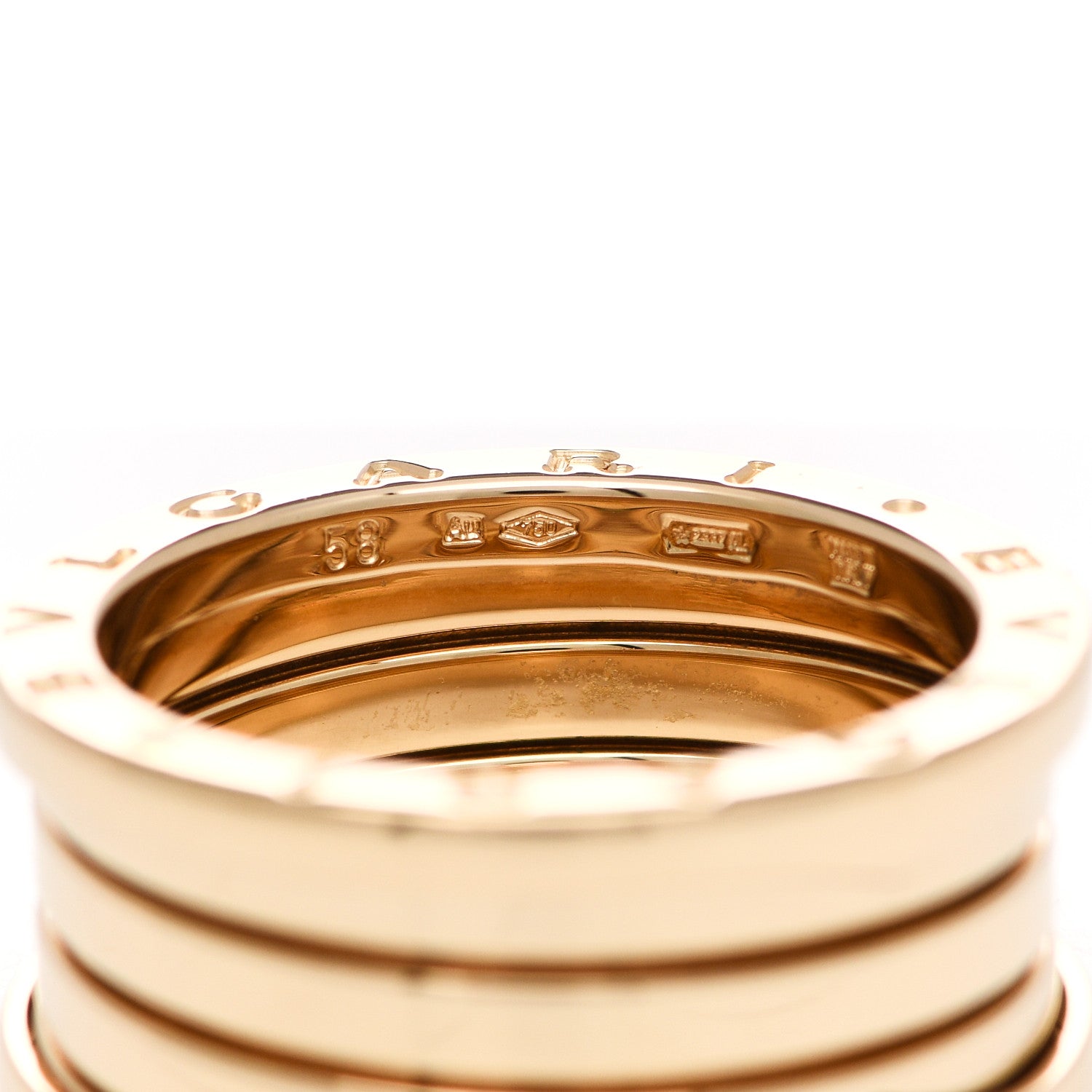 Bulgari 18K Yellow Gold B.Zero1 Four-Band Ring 58 8.25 4 of 6