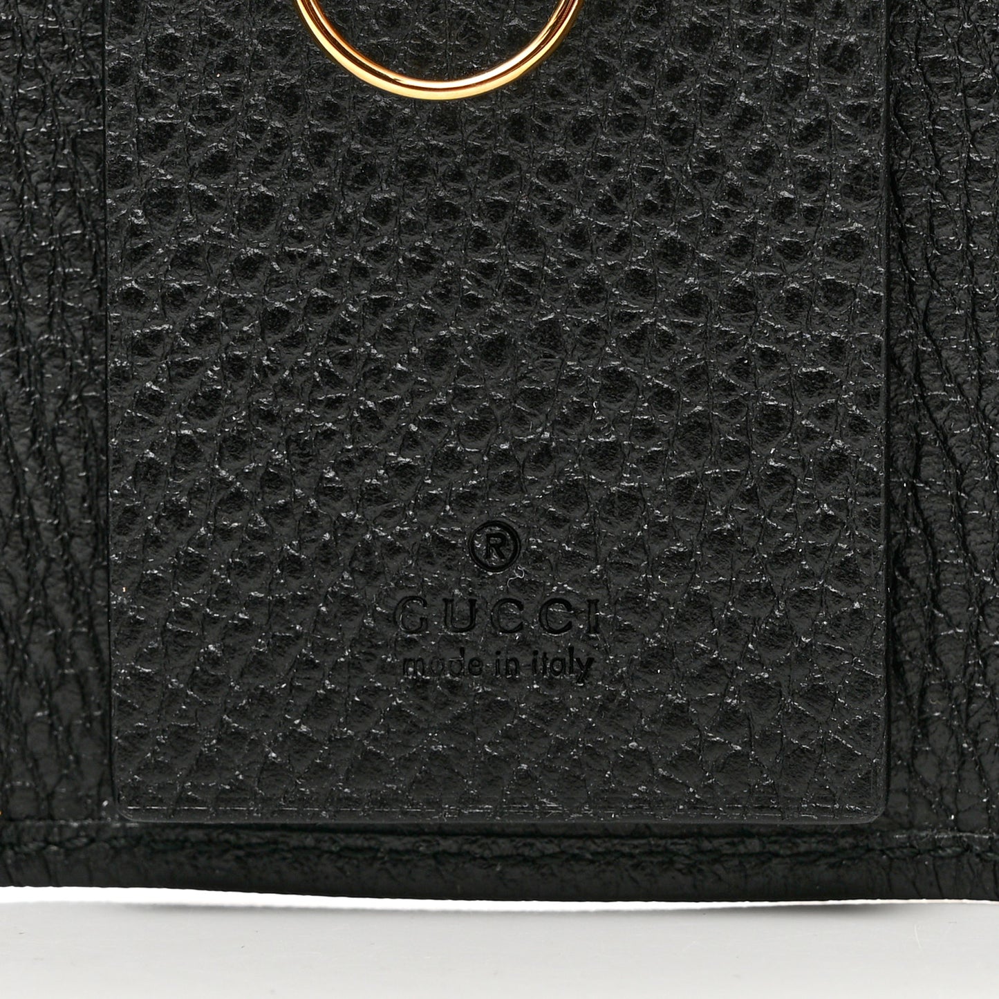 Pebbled Calfskin GG Marmont 6 Key Holder Black