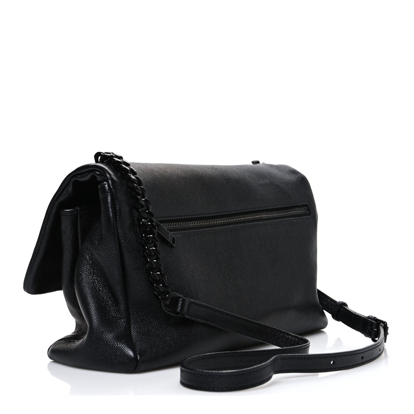 Grain De Poudre Medium West Hollywood Monogram Fold-Over Black