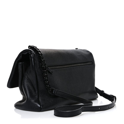 Saint Laurent Grain De Poudre Medium West Hollywood Monogram Fold-Over Black 3 of 10