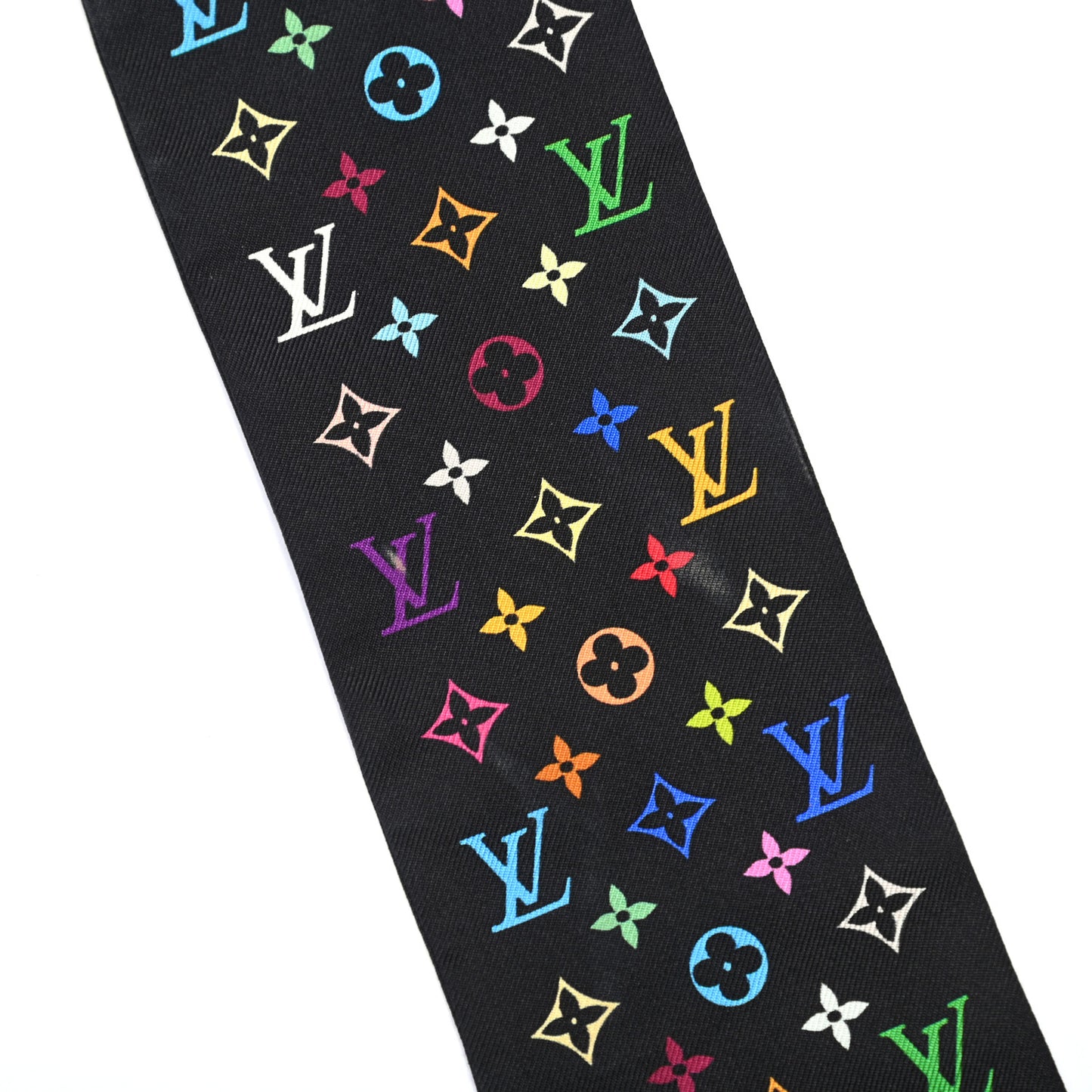 Silk Monogram Multicolor Bandeau Black