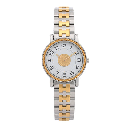 Hermes Stainless Steel 25mm Sellier Quartz Watch Gold 1 of 4