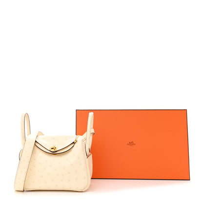 Hermes Ostrich Mini Lindy 20 Nata 14 of 14