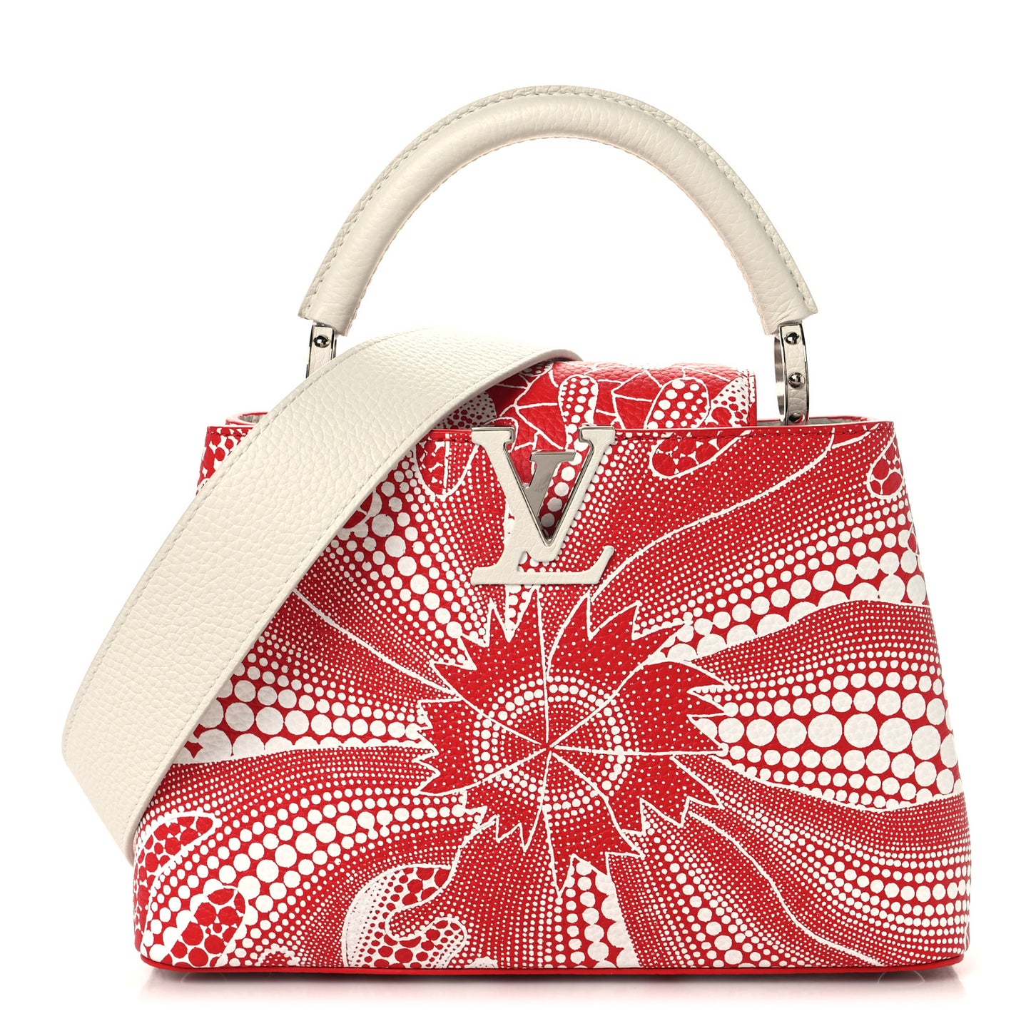 LV X YK Taurillon Psychedelic Flower Capucines BB Rouge