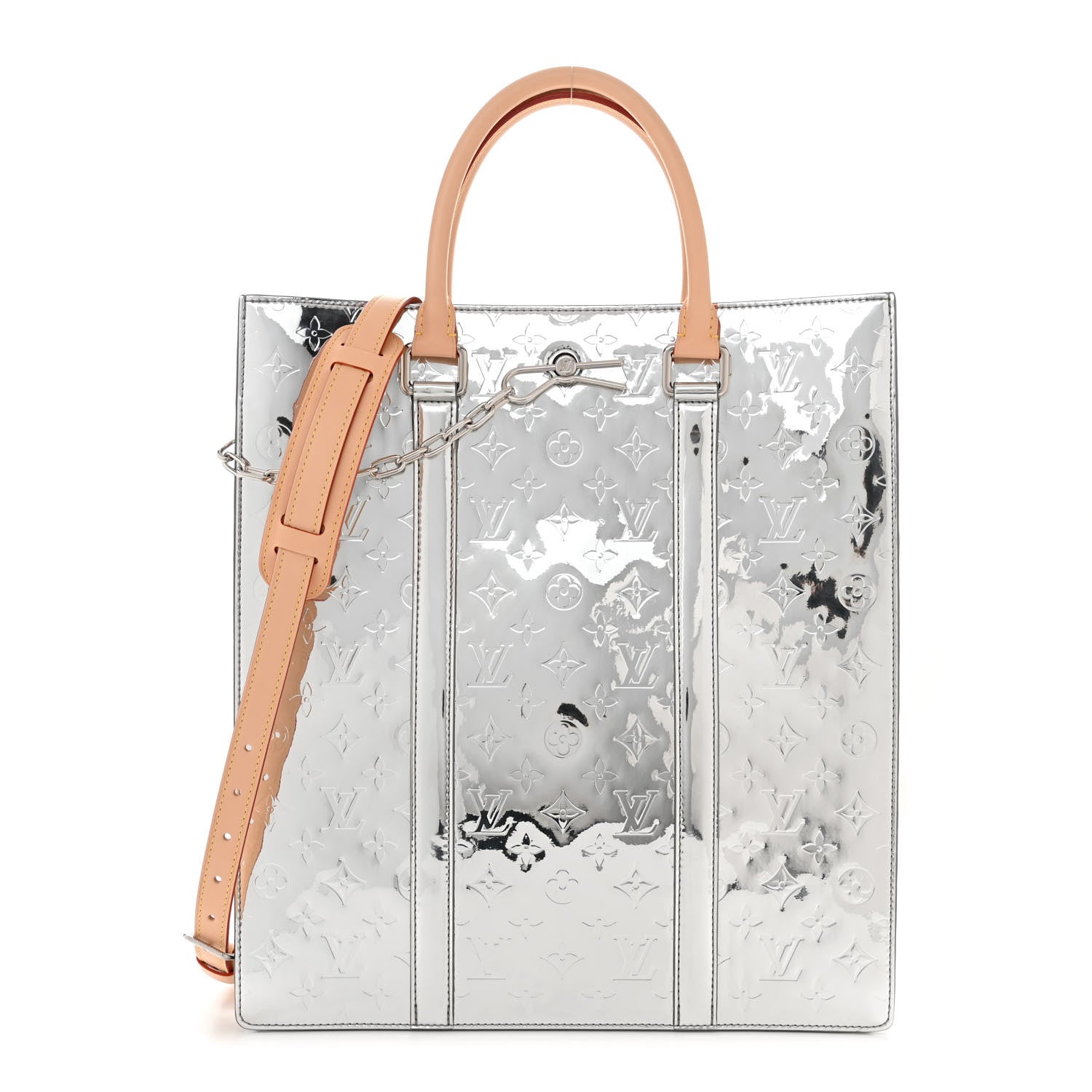 Louis Vuitton Monogram Mirror Sac Plat NM Silver 1 of 9