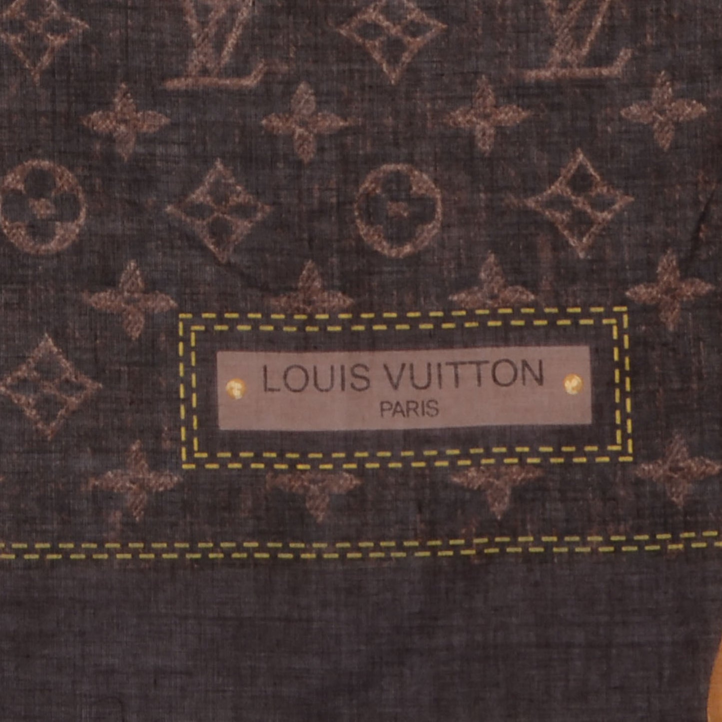Cotton Denim Monogram Scarf Ebene