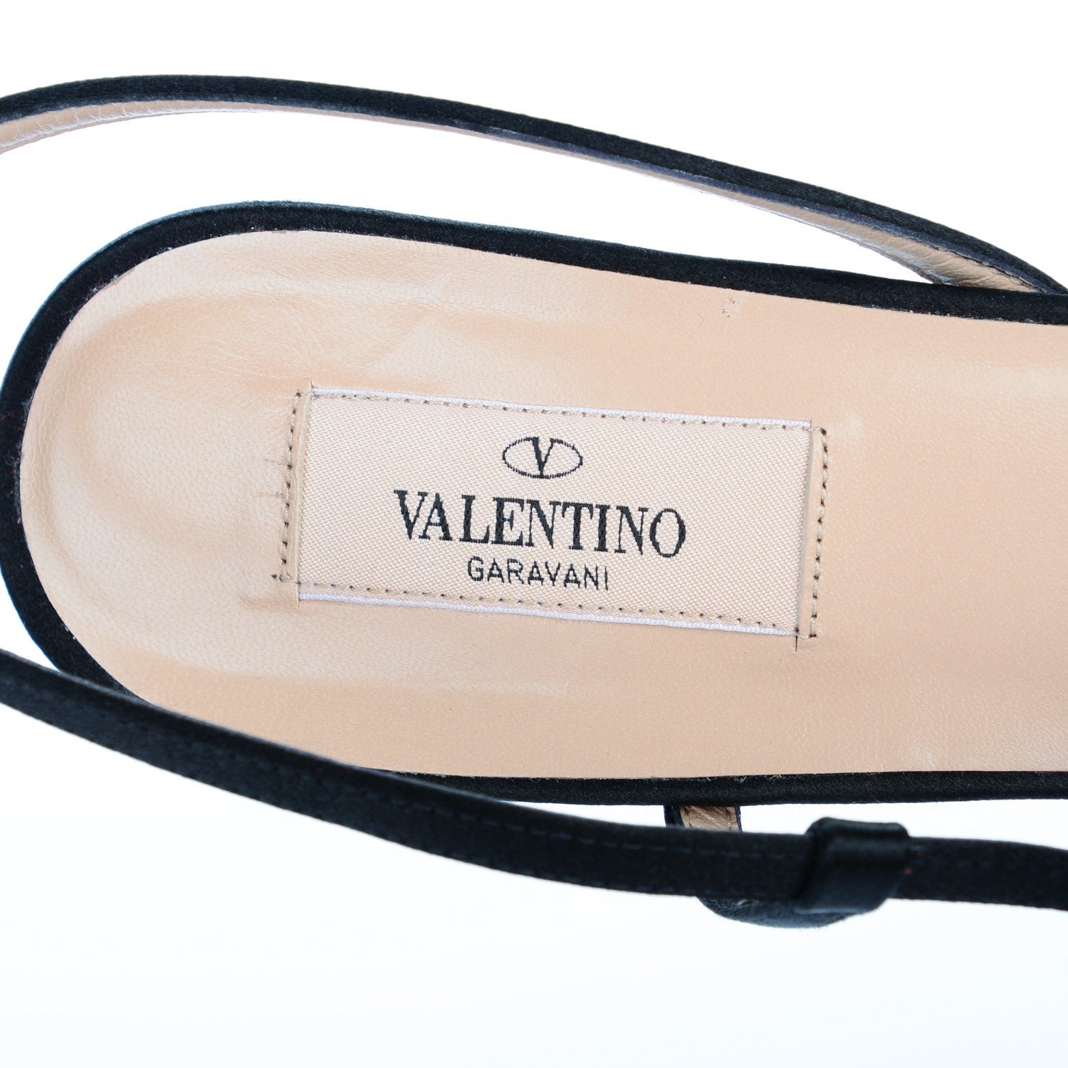 Valentino Garavani Satin PVC Bow Slingback Sandals 41 Black 7 of 8
