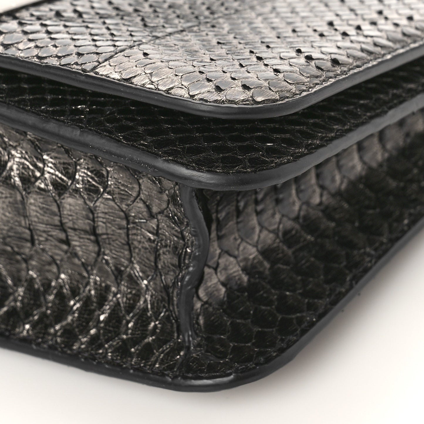 Snakeskin Natalia East-West Shoulder Bag Black