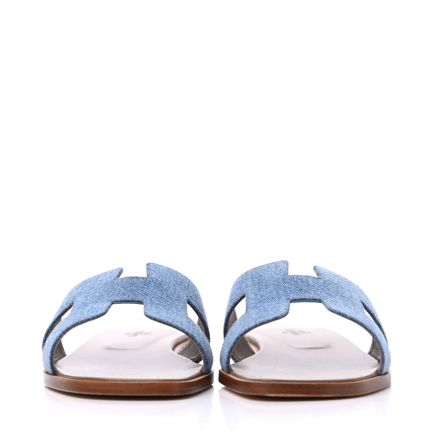 Hermes Denim Canvas Oran Sandals 39 Bleu Clair 2 of 13