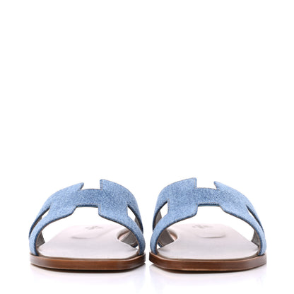 Hermes Denim Canvas Oran Sandals 39 Bleu Clair 2 of 13