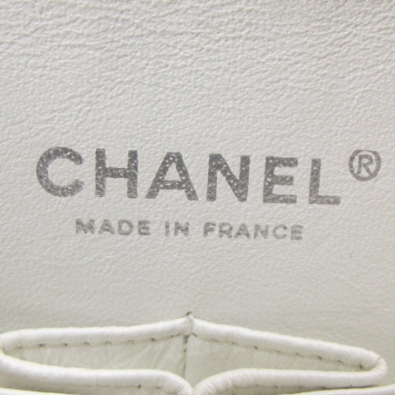 Caviar Quilted Medium Double Flap White