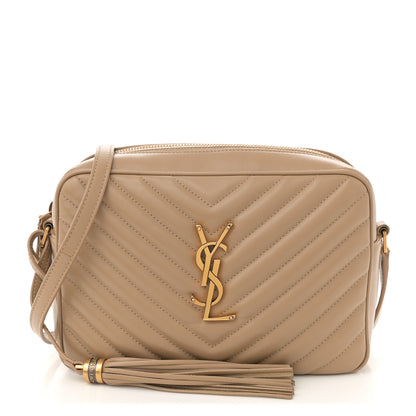 Saint Laurent Calfskin Matelasse Monogram Lou Camera Bag Dark Beige 1 of 11