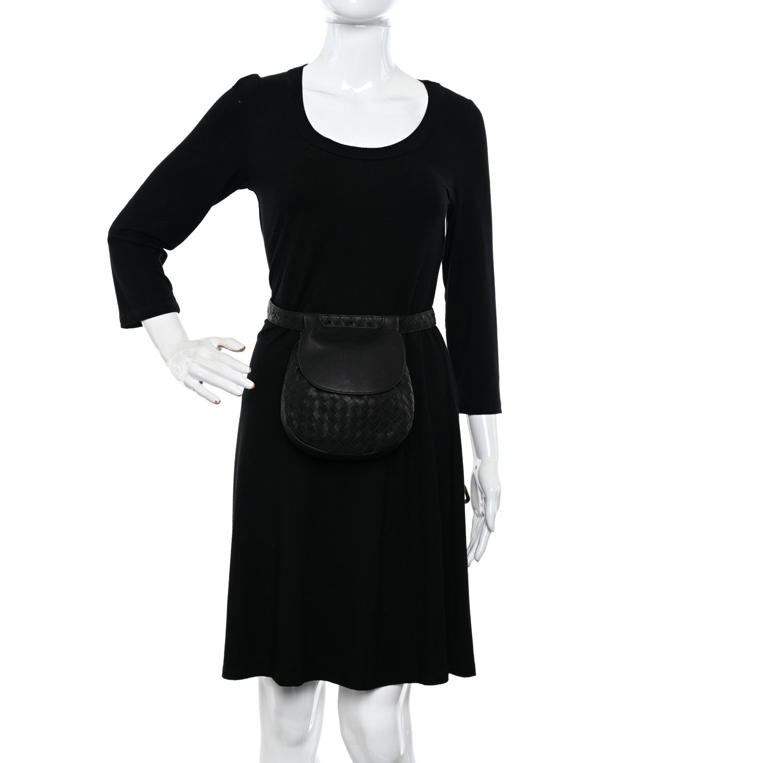 Bottega Veneta Nappa Intrecciato Flap Belt Bag Black 2 of 10