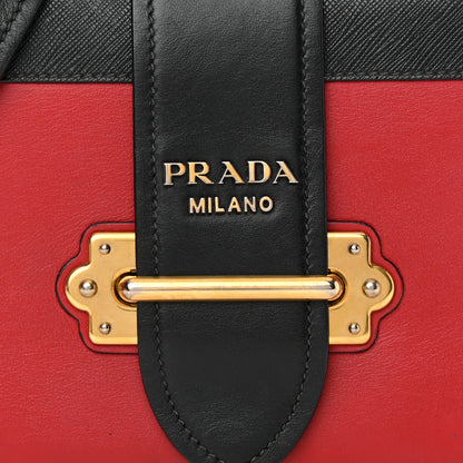 Prada City Calfskin Saffiano Cahier Bag Fuoco Black 7 of 17