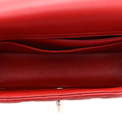 Chanel Lambskin Quilted Mini Rectangular Flap Dark Red 6 of 11