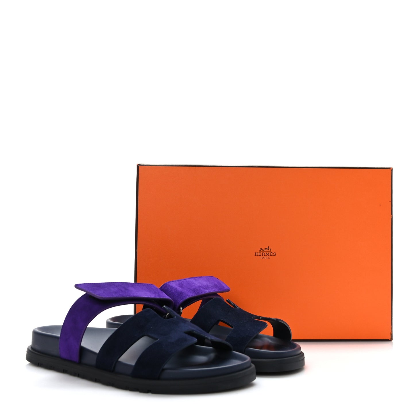 Suede Goatskin Womens Chypre Sandals 37.5 Marine Violet Majorette