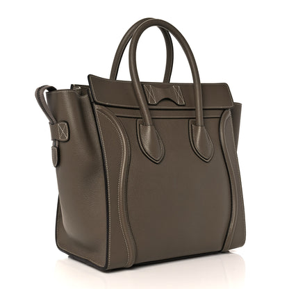 Celine Drummed Calfskin Mini Luggage Souris 3 of 9