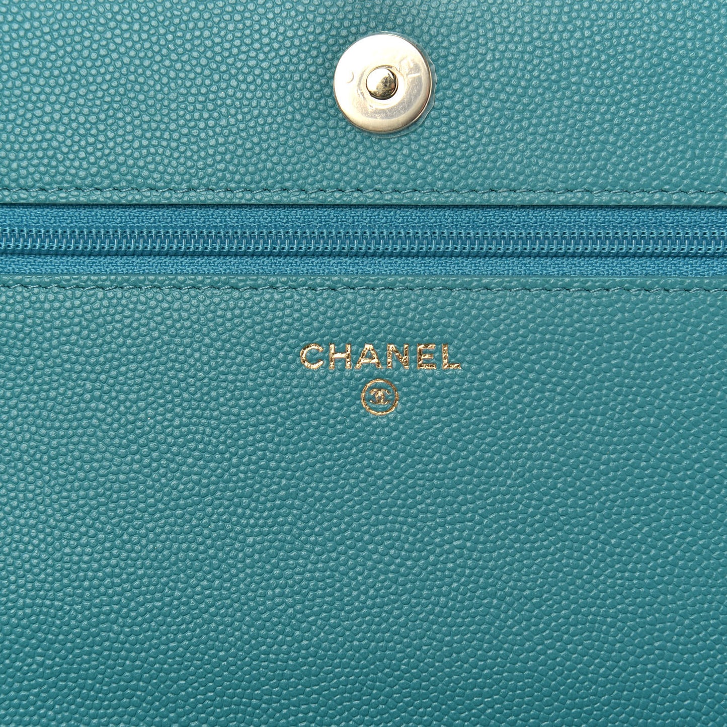 Caviar Quilted Vintage Mademoiselle Wallet On Chain WOC Turquoise