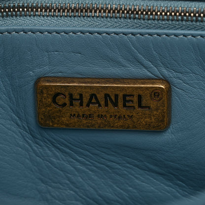 Chanel Snakeskin Lambskin Patchwork Small Flap Blue 6 of 9