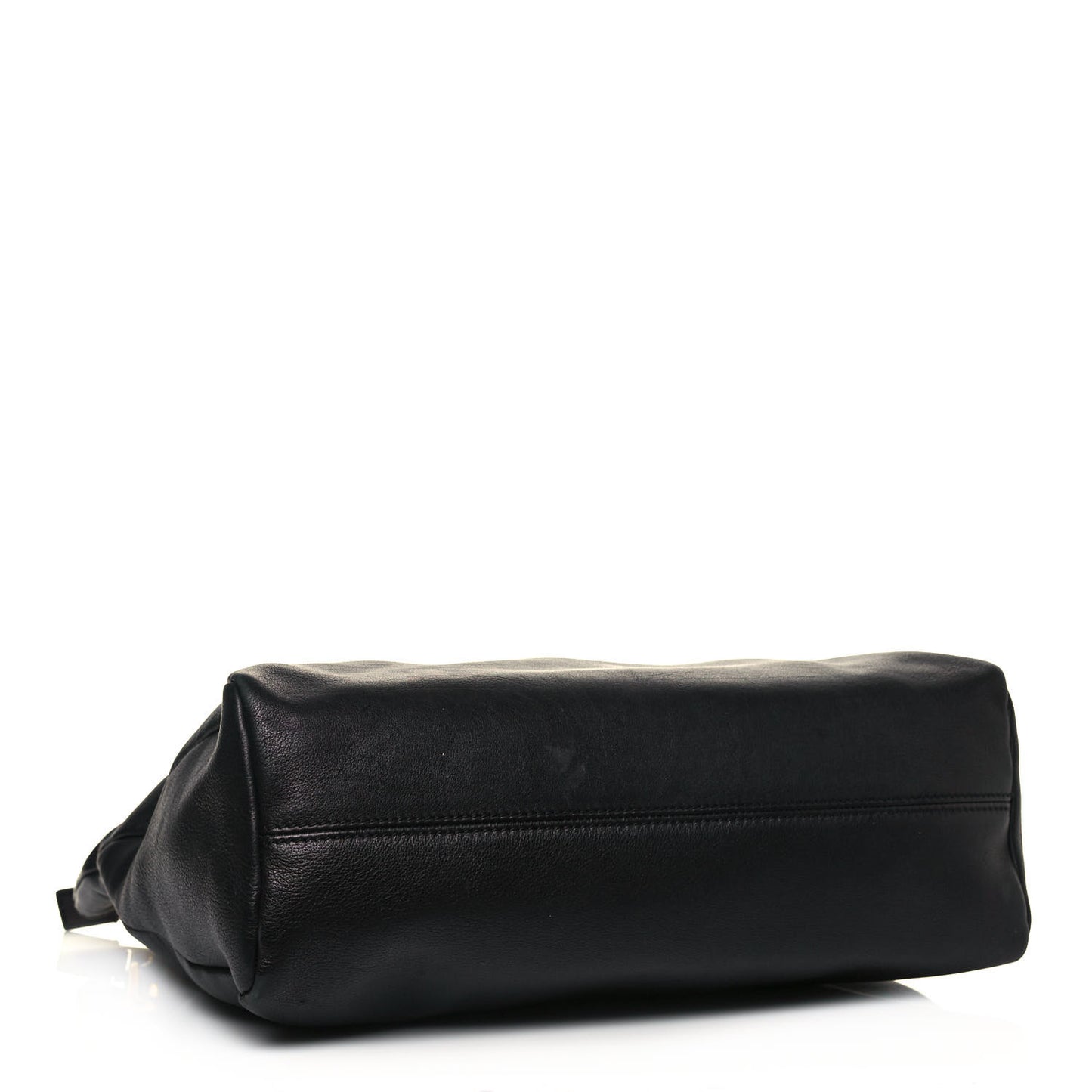 Calfskin Zipper Strap Hobo Black