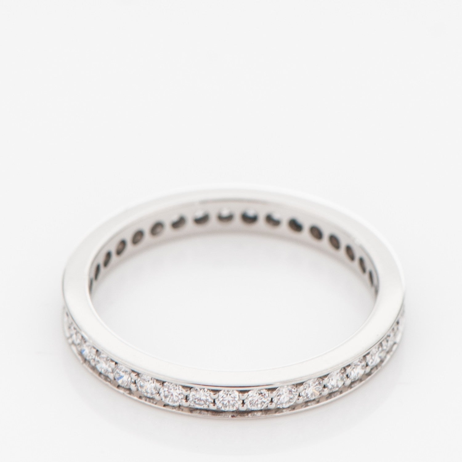 Cartier Platinum Diamond 2.4mm Ballerine Wedding Band Ring 48 4.5 4 of 7