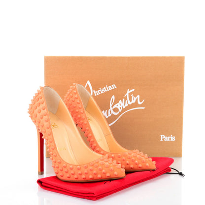 Christian Louboutin Nappa Pigalle Spikes 120 Pumps 35.5 Mango 8 of 8