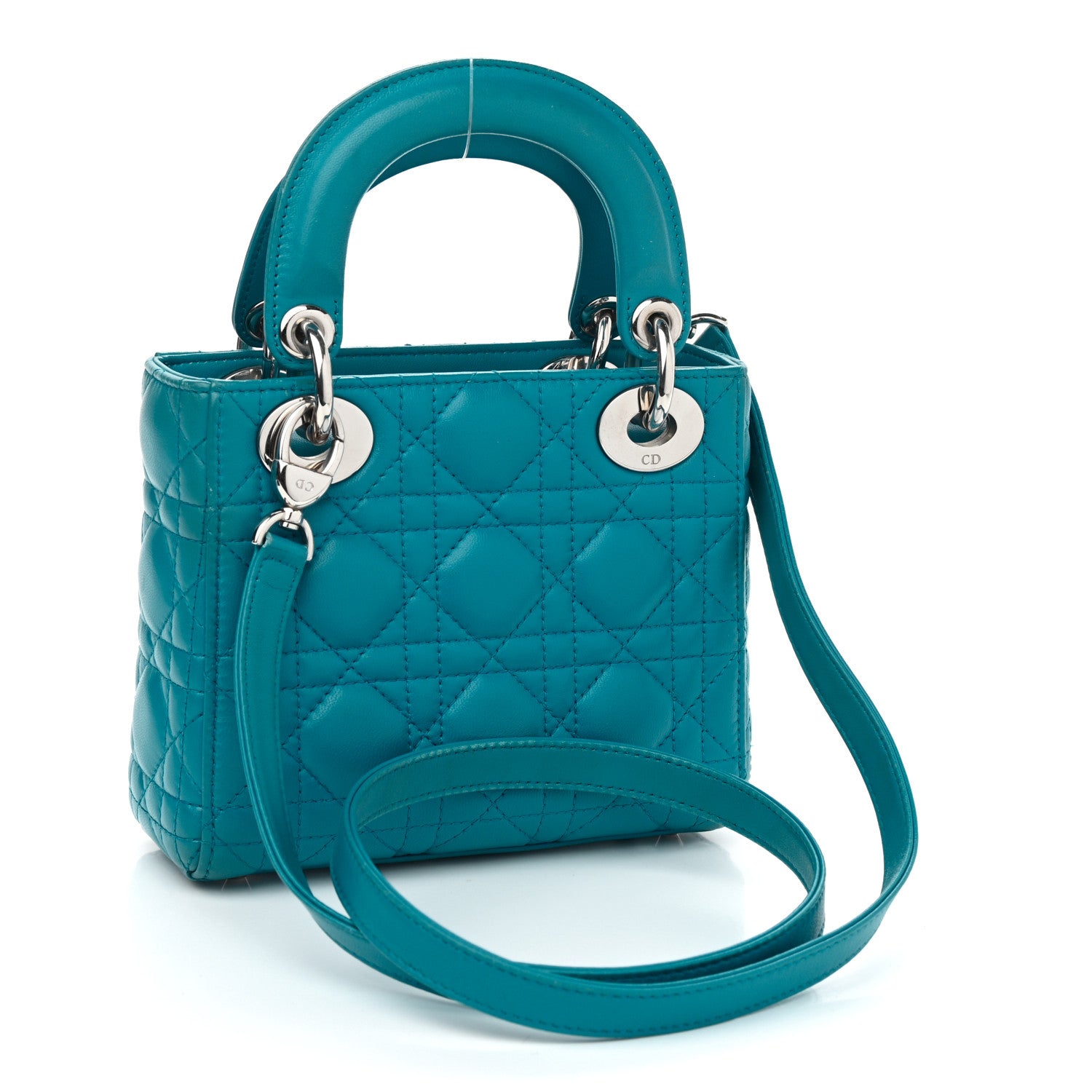 Christian Dior Lambskin Cannage Mini Lady Dior Turquoise 2 of 10