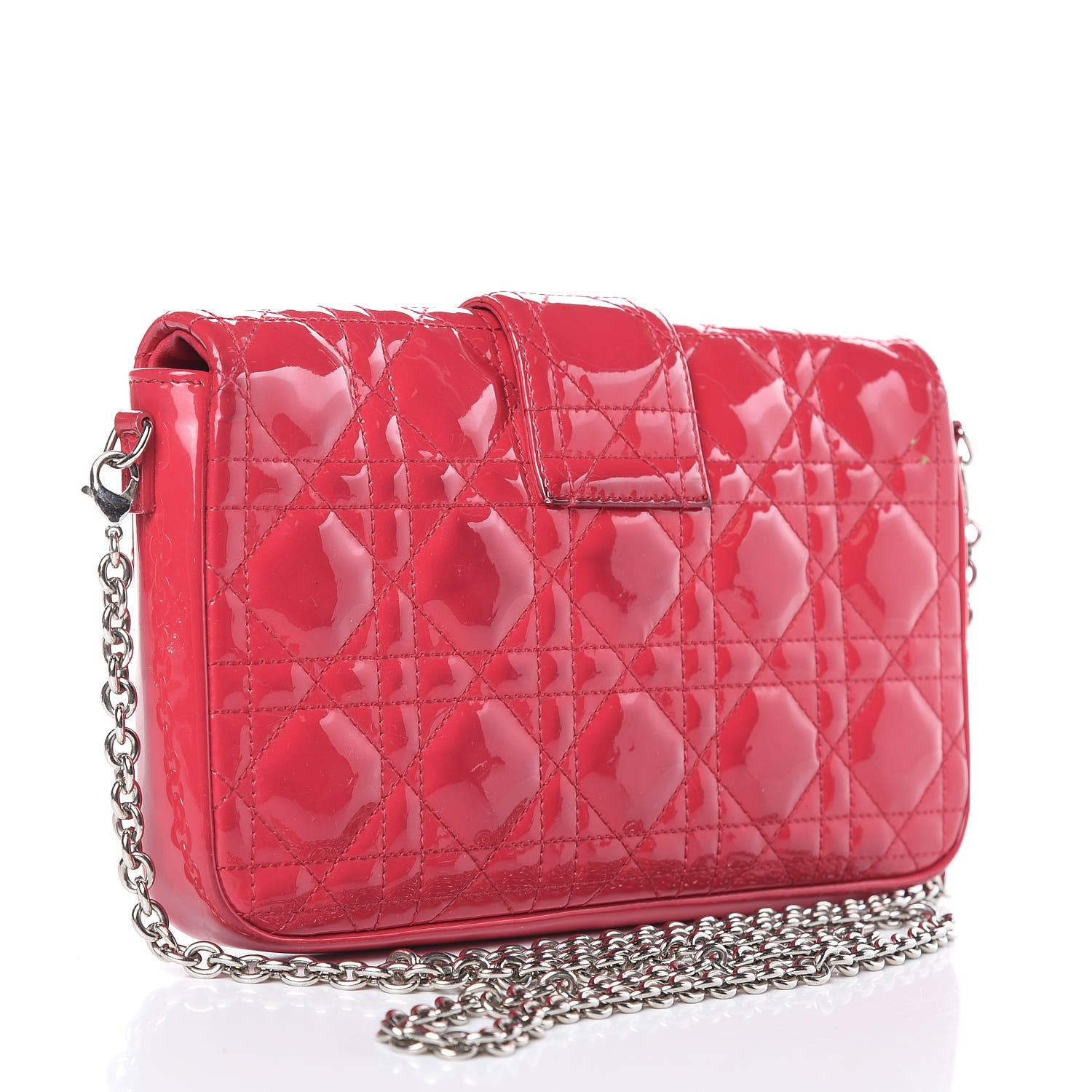 Christian Dior Patent Cannage New Lock Pouch Pink 3 of 14