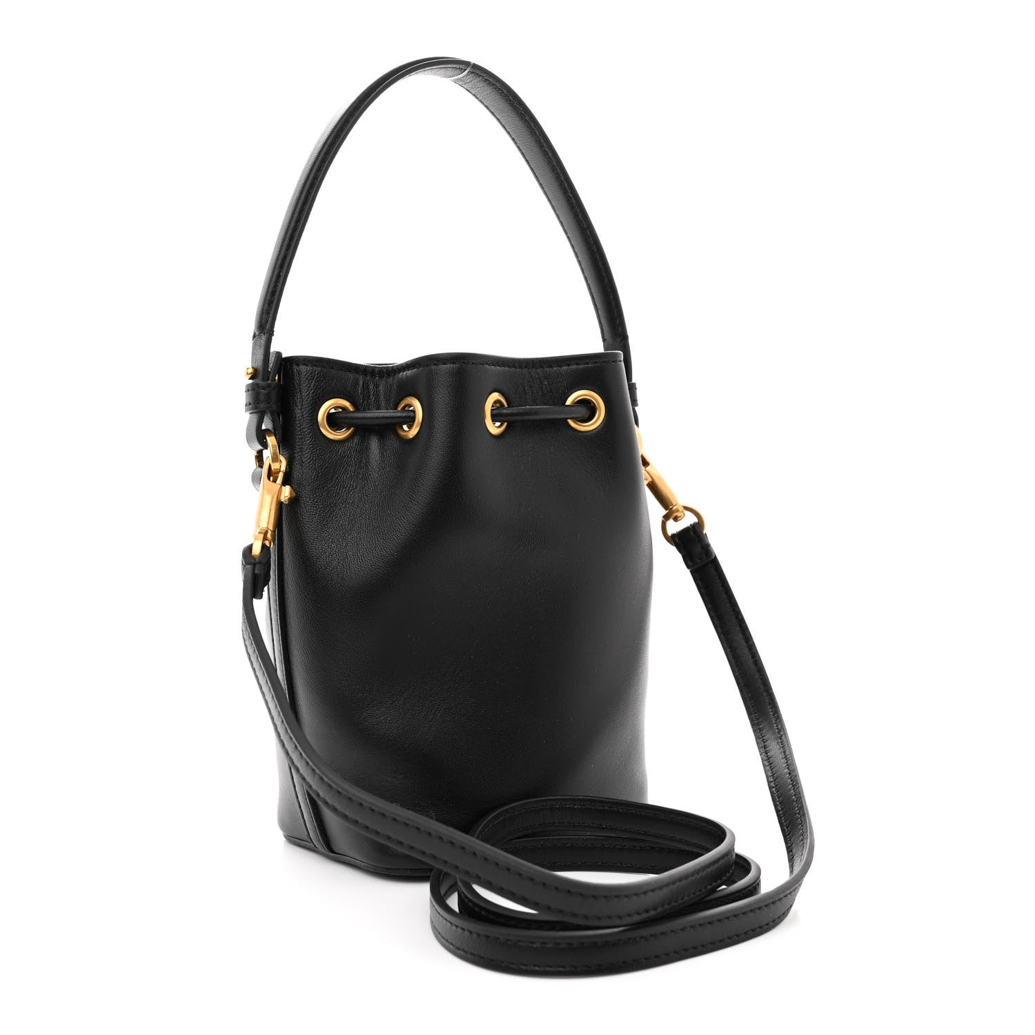 Valentino Garavani Nappa Mini VLogo Signature Bucket Bag Black 3 of 9