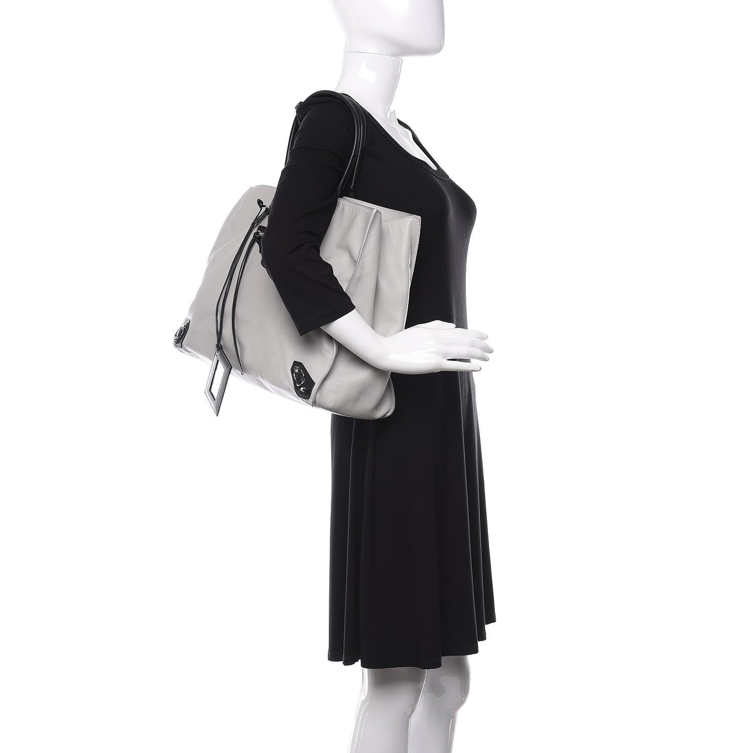 Balenciaga Supple Calfskin Bi-Color Papier A4 Tote White Black 2 of 8