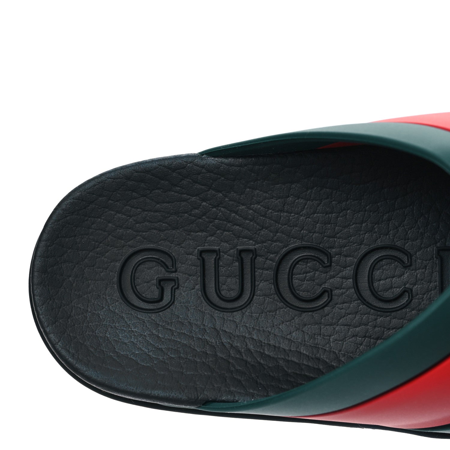 Gucci Rubber Web Womens Criss Cross Slide Sandals 37 Green Red 8 of 8