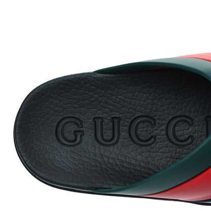 Gucci Rubber Web Womens Criss Cross Slide Sandals 37 Green Red 8 of 8