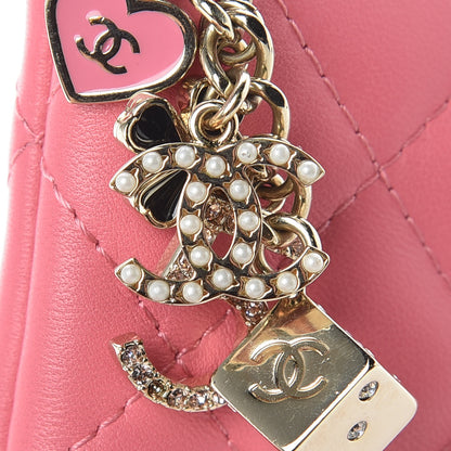 Chanel Lambskin Quilted Small Casino Cosmetic Case Pink 9 of 9