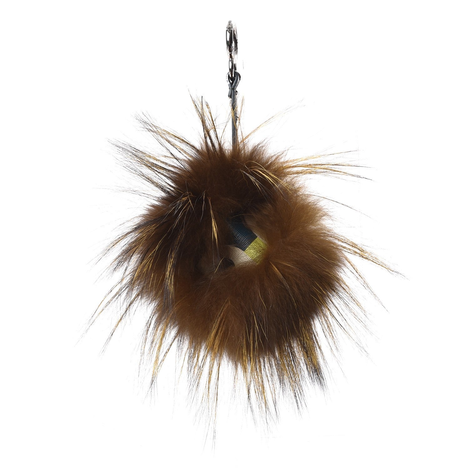 Fendi Fox Fur Vitello Lucy Junior Mini Monster Bag Bug Charm Ocean Multicolor Giallo 1 of 4