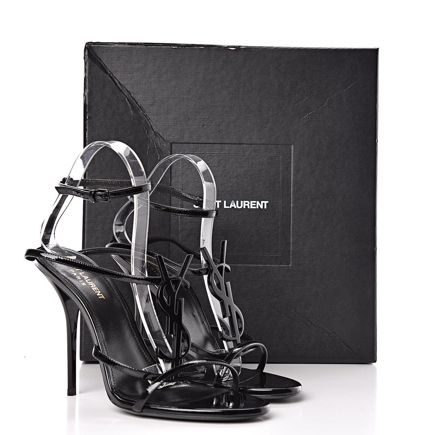 Calfskin Cassandra 110 Ankle Strap Sandals 40.5 Black