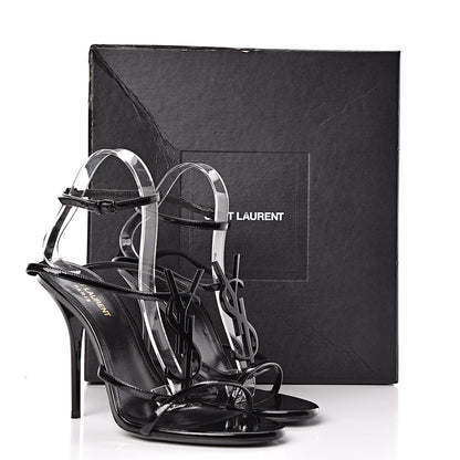 Saint Laurent Calfskin Cassandra 110 Ankle Strap Sandals 40.5 Black 10 of 10