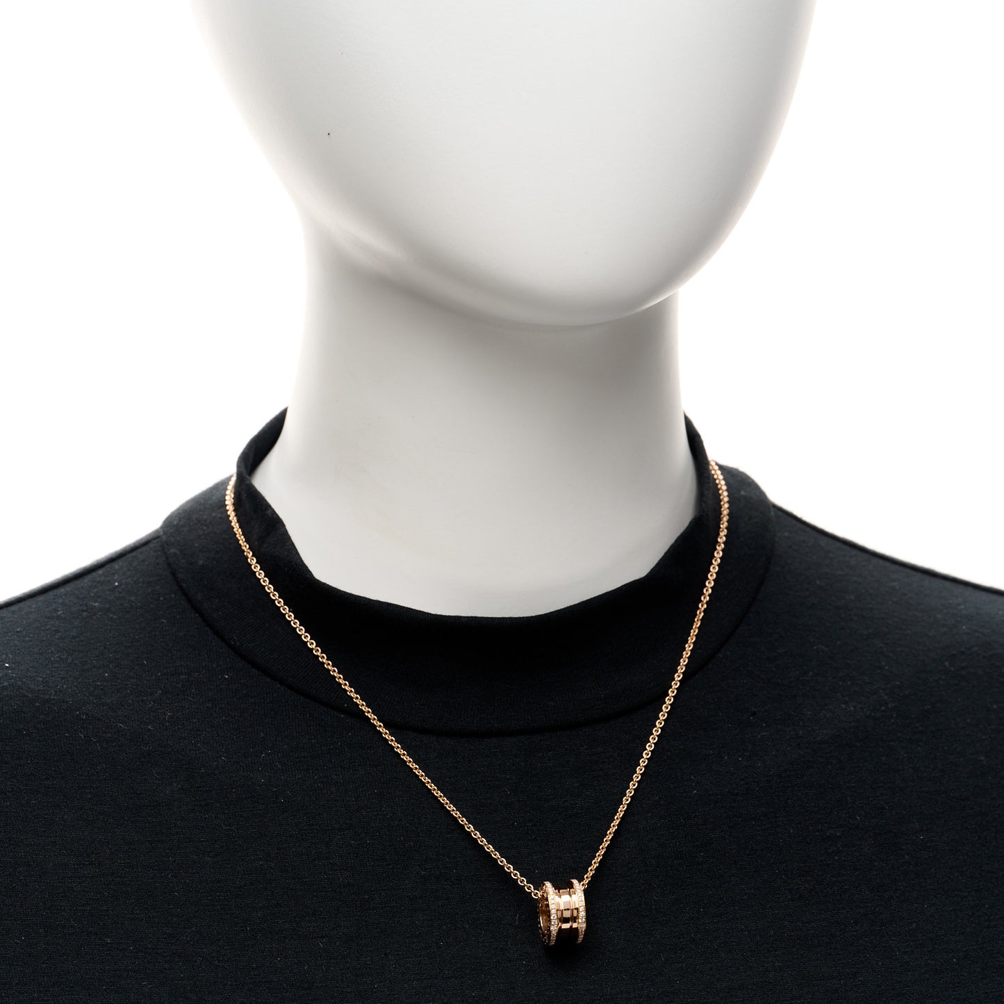 18K Rose Gold Diamond B.Zero1 Pendant Necklace