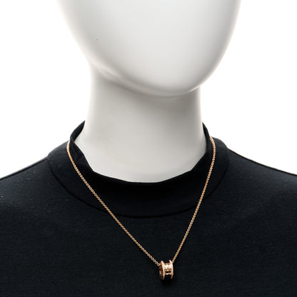 Bulgari 18K Rose Gold Diamond B.Zero1 Pendant Necklace 2 of 5