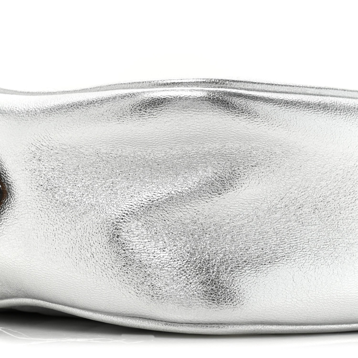 Gucci Metallic Calfskin Matelasse Studded Small Pearly GG Marmont Chain Shoulder Bag Silver 9 of 10