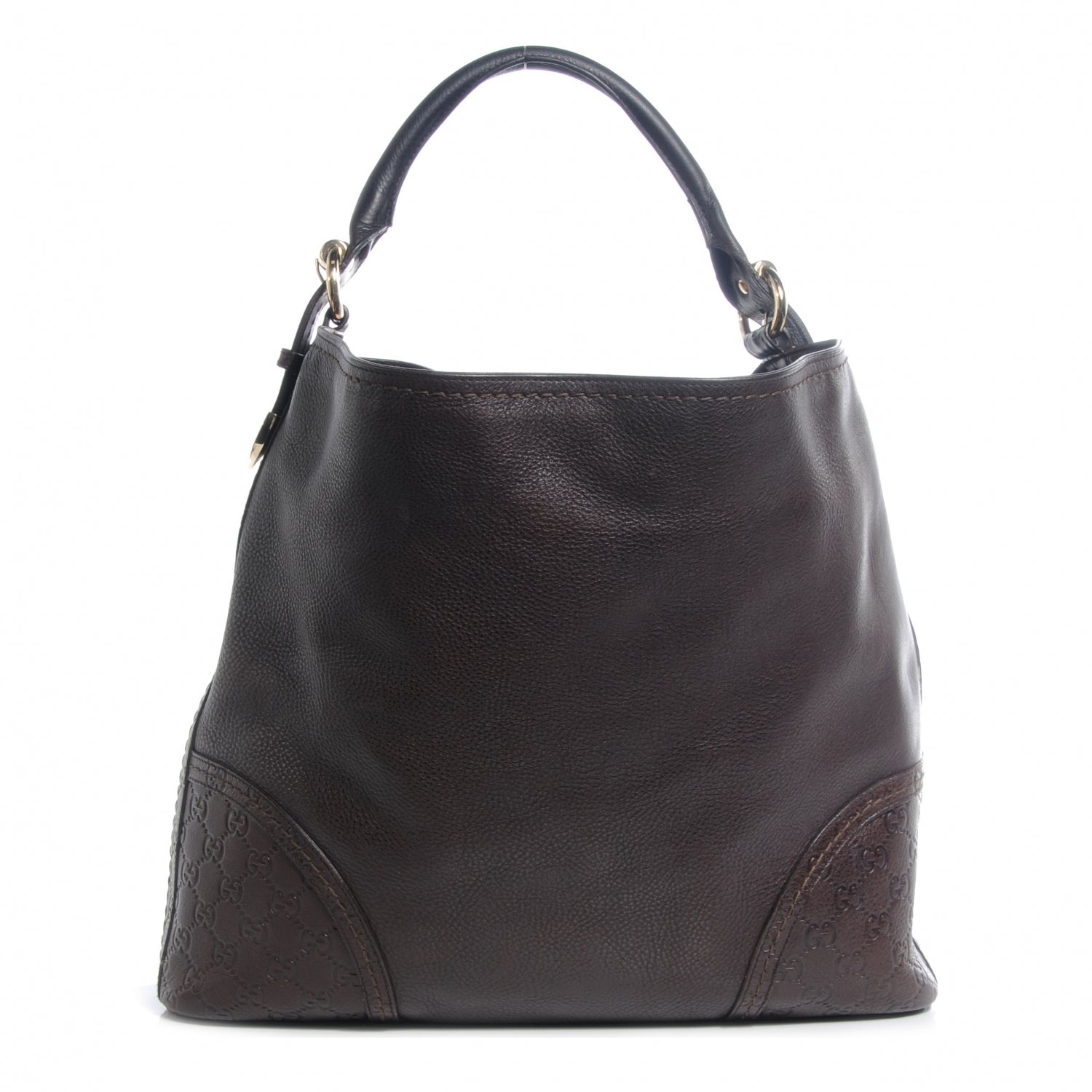 Gucci Leather Guccissima Large Signoria Hobo Dark Brown 1 of 7