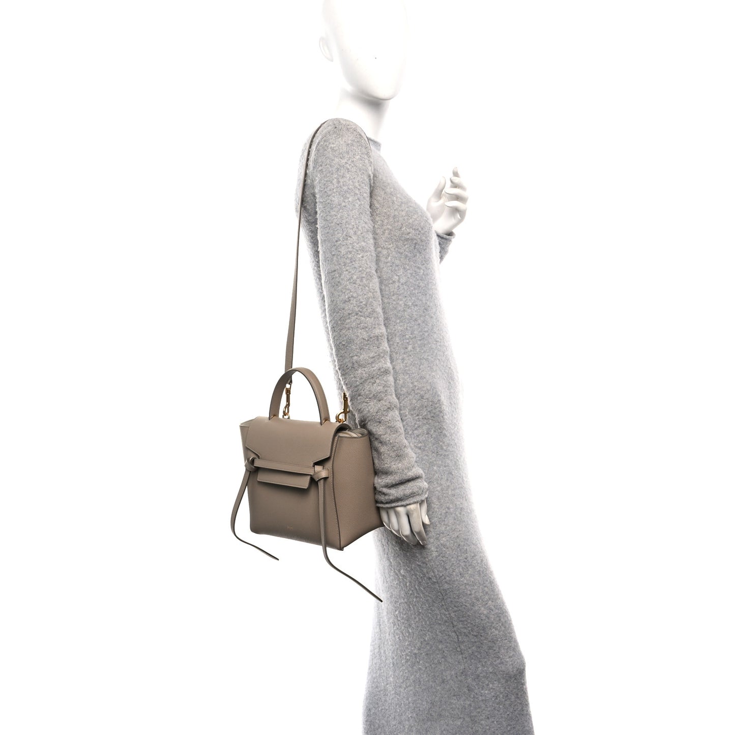 Grained Calfskin Micro Belt Bag Light Taupe